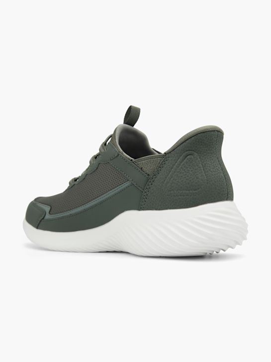 skechers bounder swift-fit-slip-on trainers olive deichmann
