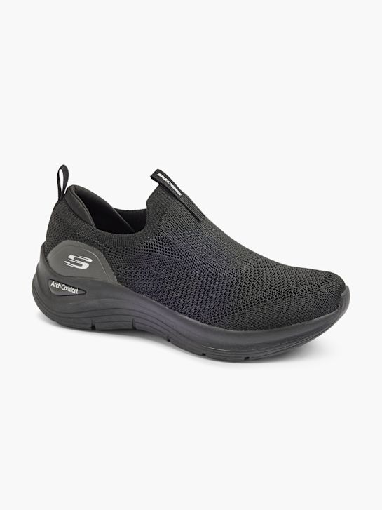 skechers arch komfort slip-on trainers black deichmann